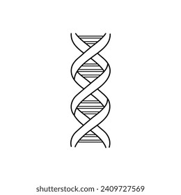 Icono de contorno de molécula de ADN abstracto aislado en blanco