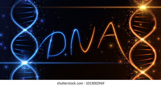 Abstract DNA molecule, science background. Vector graphic