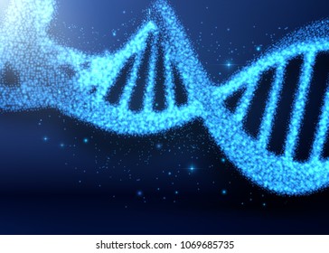 Abstract DNA molecule, science background. Vector graphic