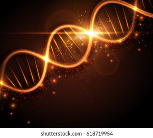 Abstract DNA molecule, science background. Vector graphic