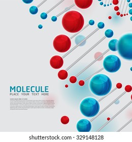 Abstract DNA molecules, cell design. Vector Medical scientific Atoms and biology cell.