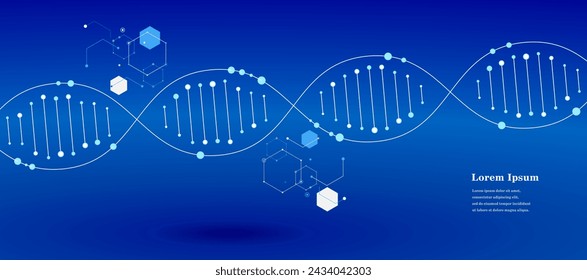 Abstrakte DNA-Moleküle, wissenschaftlicher geometrischer Texturhintergrund, Gentechnik, medizinisches und medizinisches Versorgungskonzept.