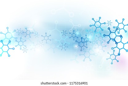 Abstract DNA molecules structure. Science and technology background