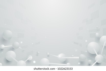 Abstract DNA molecules structure in white tone background