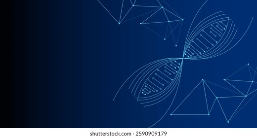 Abstract DNA molecules technology background. Science template wallpaper. Vector illustration.