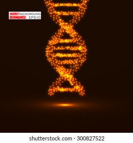 Abstract DNA. Neon molecular structure. Vector illustration. Eps 10 