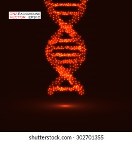 Abstract DNA. Neon molecular structure. Vector illustration. Eps 10 