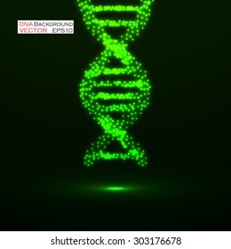Abstract DNA. Neon molecular structure. Vector illustration. Eps 10 