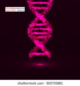 Abstract DNA. Neon molecular structure. Vector illustration. Eps 10 