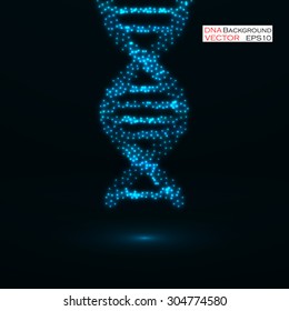 Abstract DNA. Neon molecular structure. Vector illustration. Eps 10 