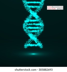 Abstract DNA. Neon molecular structure. Vector illustration. Eps 10 