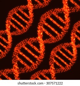 Abstract DNA. Neon molecular structure. Vector illustration. Eps 10 
