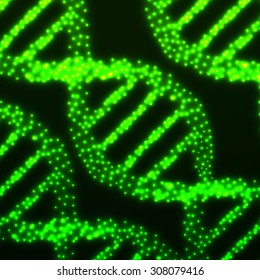 Abstract DNA. Neon molecular structure. Vector illustration. Eps 10 