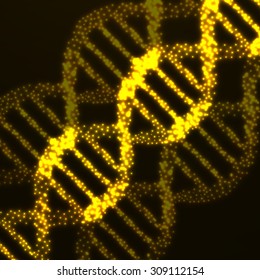 Abstract DNA. Neon molecular structure. Vector illustration. Eps 10 