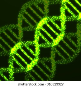 Abstract DNA. Neon molecular structure. Vector illustration. Eps 10 