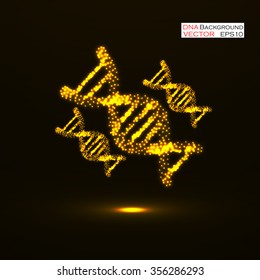 Abstract DNA. Neon molecular structure. Vector illustration. Eps 10 