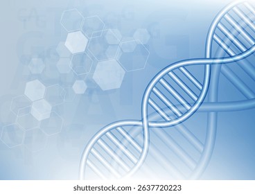 Abstract DNA on white and blue background. technology background concept. Vector illustration.