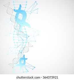 Abstract DNA pixel art  background. Vector illustration