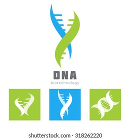 Abstract DNA Spiral Molecule business sign. Modern technology, biotechnology, medical science icon. Business corporate identity element. Vector graphics for infinity of progress concept. Editable.