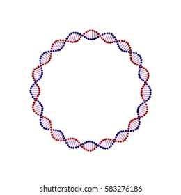 Abstract DNA spiral.Circle. Isolated on white background. Vector illustration.  