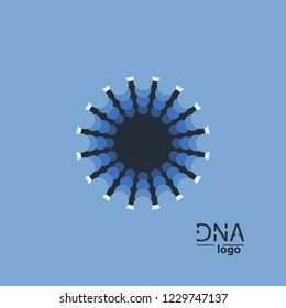 Abstract DNA strand symbol. Isolated on white background. Vector illustration, eps 8.