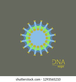 Abstract DNA strand symbol. Isolated on white background. Vector illustration, eps 8.