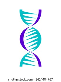 Abstract DNA strand symbol. Isolated on white background. Vector concept illustration.