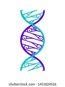 Abstract DNA strand symbol. Isolated on white background. Vector concept illustration