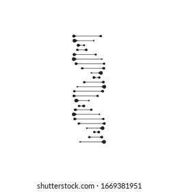 Abstract DNA strand symbol. Isolated on white background. Vector illustration, eps 8.