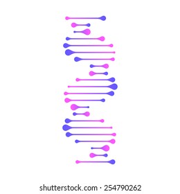 Abstract DNA strand symbol. Isolated on white background. Vector illustration, eps 8.