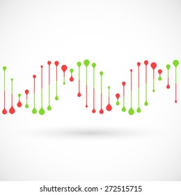 Abstract DNA strand symbol. Isolated on white background. Vector illustration, eps 8.