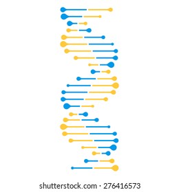 Abstract DNA strand symbol. Isolated on white background. Vector illustration, eps 8.