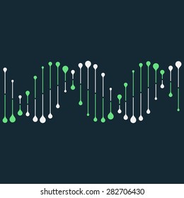 Abstract DNA strand symbol. Isolated on black background. Vector illustration, eps 8.