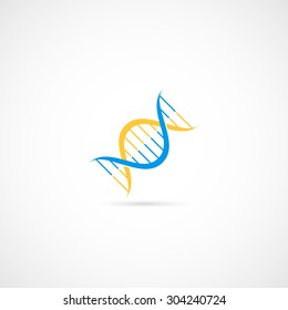 Abstract DNA strand symbol. Isolated on white background. Vector illustration, eps 8.