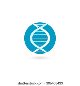 Abstract DNA strand symbol. Isolated on white background. Vector illustration, eps 10.