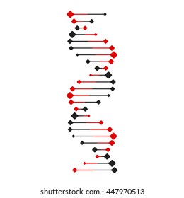 Abstract DNA strand symbol. Isolated on white background. Vector illustration, eps 8.