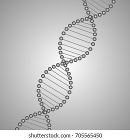 Abstract DNA strand symbol. Isolated on white background. Vector illustration
