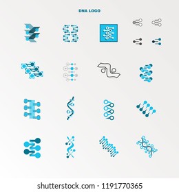 Abstract DNA strand symbol.Set vector illustration