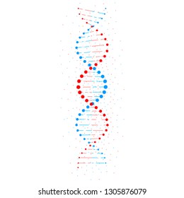 Abstract DNA structure isolated on white background. Vector illustration