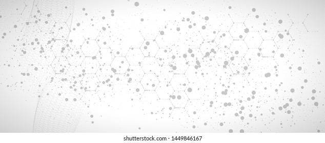 Abstract DNA technology. Science medical concept. Futuristic background.  Wireframe molecules structure