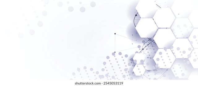 Abstract DNA technology. Science medical concept. Futuristic background.  Wireframe molecules structure