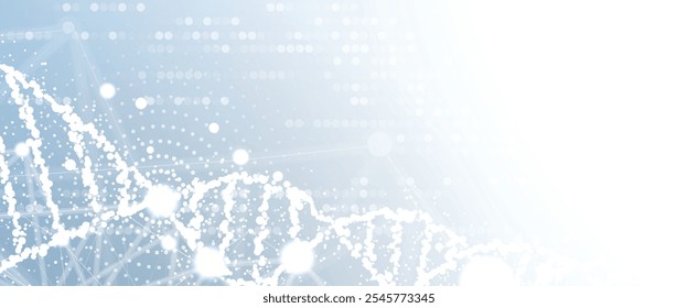 Abstract DNA technology. Science medical concept. Futuristic background.  Wireframe molecules structure