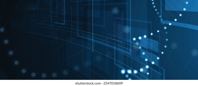 Abstract DNA technology. Science medical concept. Futuristic background.  Wireframe molecules structure