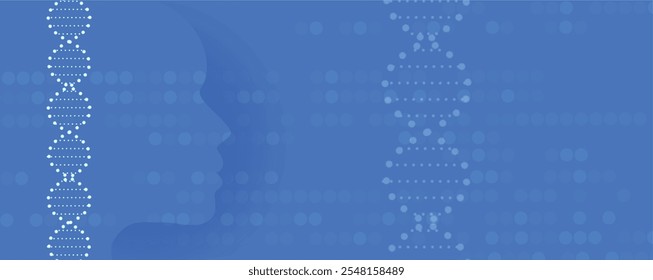 Abstract DNA technology. Science medical concept. Futuristic background.  Wireframe molecules structure