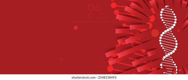 Abstract DNA technology. Science medical concept. Futuristic background.  Wireframe molecules structure
