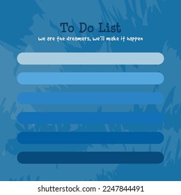 Abstract To Do List and Goals Bullet in Square Vector Illustration Blue for Social Media Post and Print