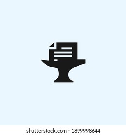 abstract document logo. blacksmith icon