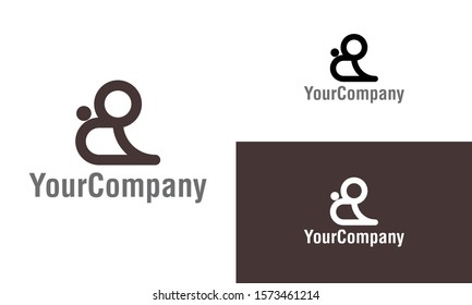 Abstract dog and animal logo design template. Simple minimalist template graphic illustration. Creative vector emblem, for icon or design concept.