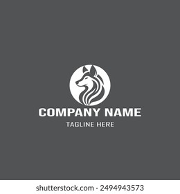 abstract dog business logo design