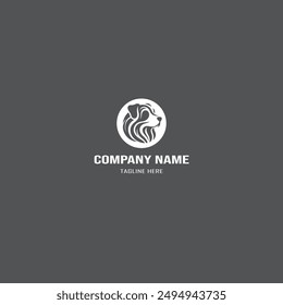 abstract dog business logo design